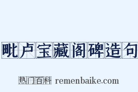 毗卢宝藏阁碑造句是什么意思的图片